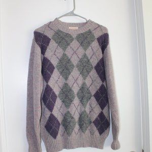 Argyle Wool Sweater Shetland Alan Paine England sz 40 US Size Medium